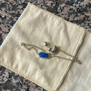 Elegant Silver and Blue Pendant Necklace